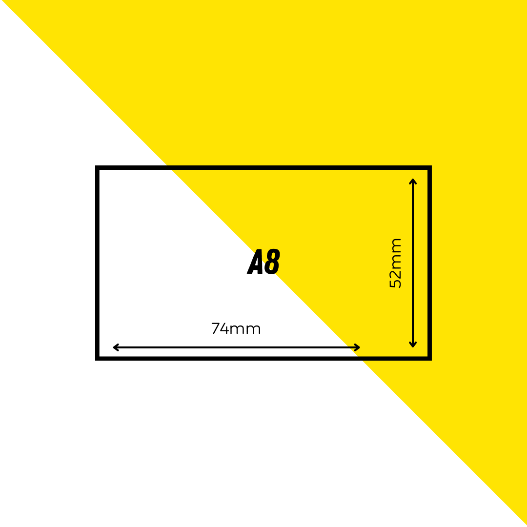 A8 Size | 52mm x 74mm