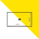A8 Size | 52mm x 74mm